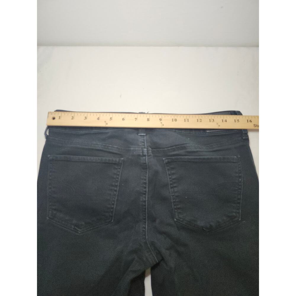American Eagle Women's Straight Leg Jeans Denim Stretch Charcoal Black Sz 10 S - Picture 7 of 11